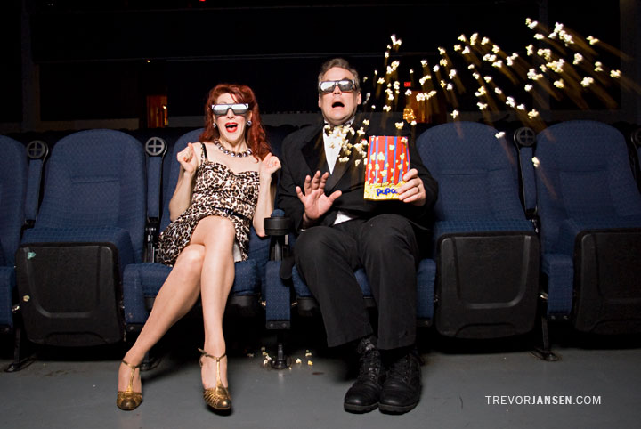 Portrait of the Purrfessor and Burgundy Brixx at the Rio Theatre
