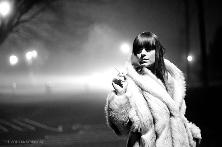 fashion photo of model in fur coat