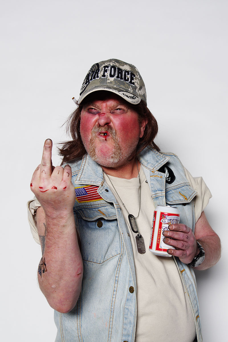 Conceptual editorial photo of redneck